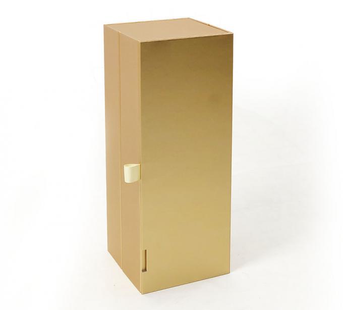 Cardboard Wine Gift Boxes Liquor Bottle Gift Boxes Gold Metallic Paper Board