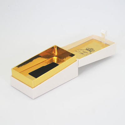 Perfume Bottle Gold Shiny Inner Cardboard Cosmetic Packaging With Magnetic Lid