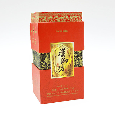 Red Cardboard Boxes Packaging For Whisky Liquor Drink With Luxury Spot UV